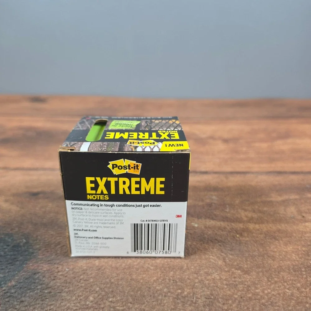 Post-it Extreme Notes 12 Pads 3x3 Multi-Color New Water Resistant 540 Sheets